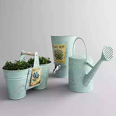 Plant pots and watering can