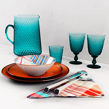 Elegant Zara Home Table Setting 3D model image 1 