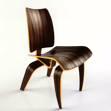 Title: Sleek Wood Accent Chair 3D model image 1 