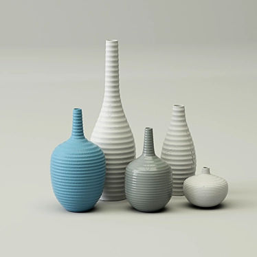 Artisan Ceramic Vases 3D model image 1 