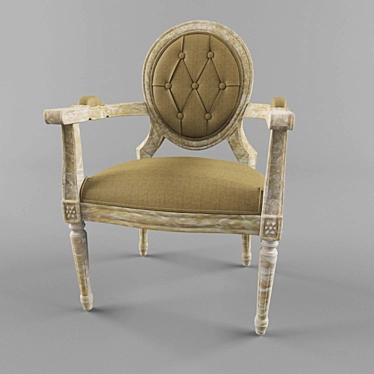 Classic Backed Chair 3D model image 1 