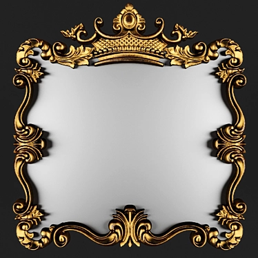 Elegant Carved Mirror 3D model image 1 