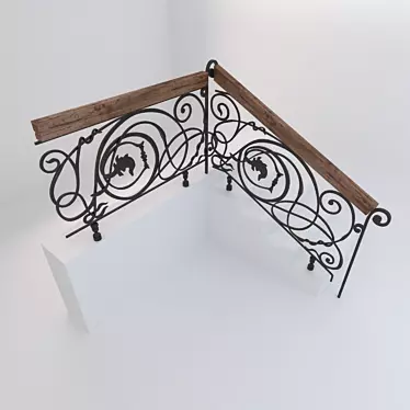 Modern Steel Stair Railings 3D model image 1 