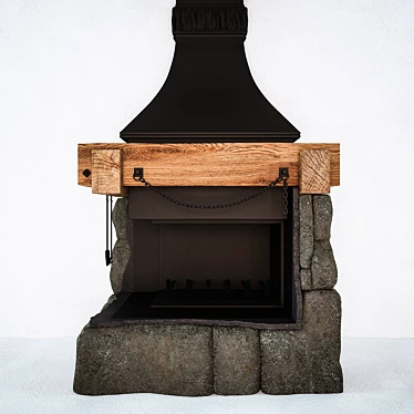 Country Style Fireplace 3D model image 1 