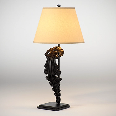 Elegant Acanthus Leaf Table Lamp 3D model image 1 