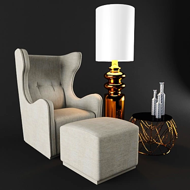 Sleek and Stylish Smania Sveva Armchair 3D model image 1 