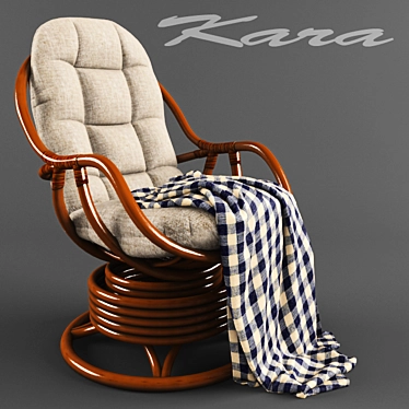 Utomo Rattan Kara Rocking Chair+ Cushion 3D model image 1 