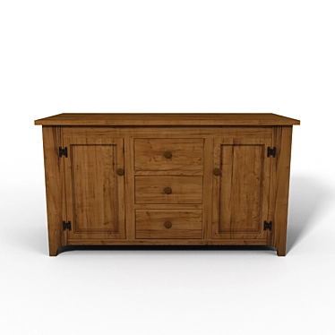 Vintage Pine Chest of Drawers 3D model image 1 