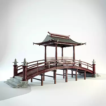 Japanese Bridge: Beautiful and Authentic 3D model image 1 