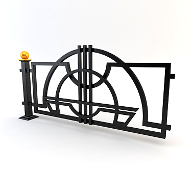 Durable Metal Fence 3D model image 1 