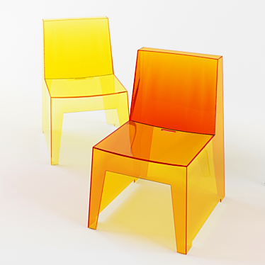 Colorful Trio of Chairs 3D model image 1 