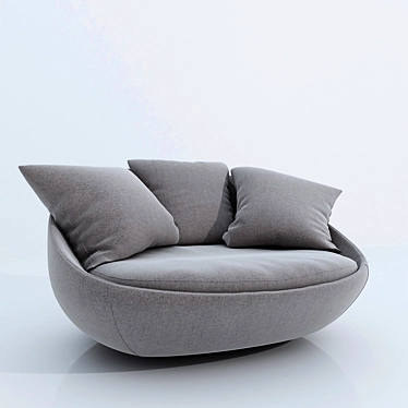 Sleek Modern Sofa 3D model image 1 