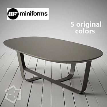 Sleek Steel Bino Coffee Table 3D model image 1 