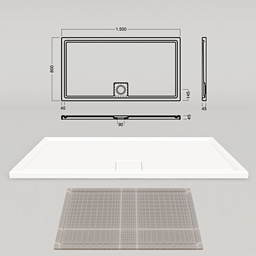 Hatria Heavycril Shower Tray: Sleek & Functional 3D model image 1 