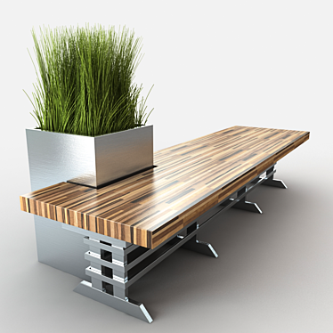 Modern Outdoor Bench 3D model image 1 