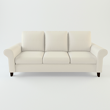 Convertible Beige Sofa Bed 3D model image 1 