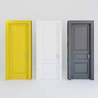 6-Panel Glass Doors (2400x900mm) 3D model image 1 