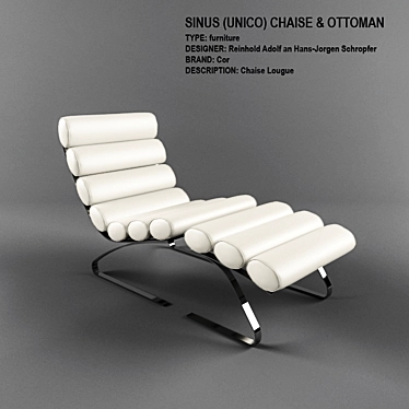 Cor SINUS Chaise & Ottoman Set 3D model image 1 