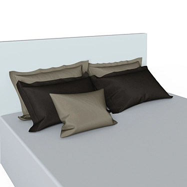 Unique Set of 5 Pillows 3D model image 1 