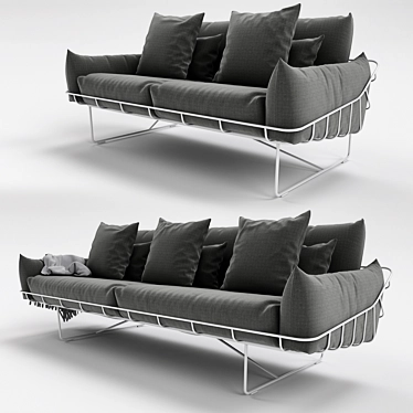 Sleek Wireframe Sofa 3D model image 1 