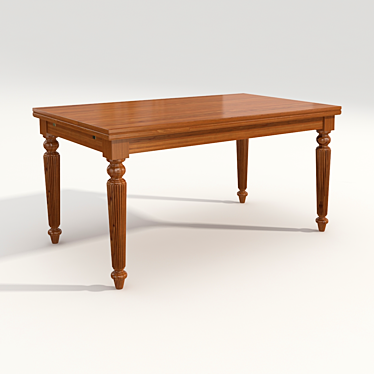 Classic Table with Textures 3D model image 1 