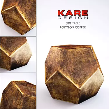 Elegant Kare Polygon Copper Table 3D model image 1 
