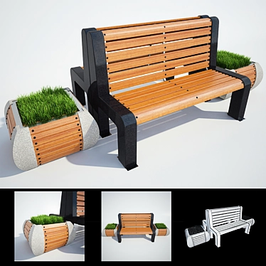 Ultimate Park Bench #1 3D model image 1 