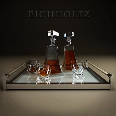 Luxury Eichholtz Collection: Tray, Pitchers & Glasses 3D model image 1 