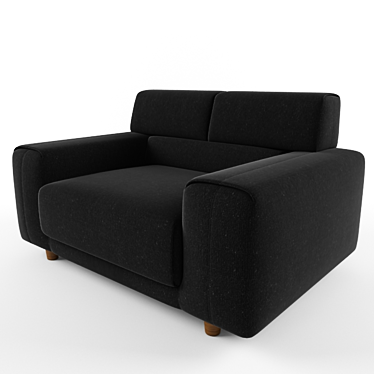 Elegant Black Fabric Armchair 3D model image 1 