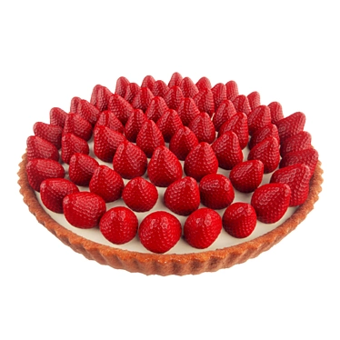 Delicious Strawberry Cake 3D model image 1 