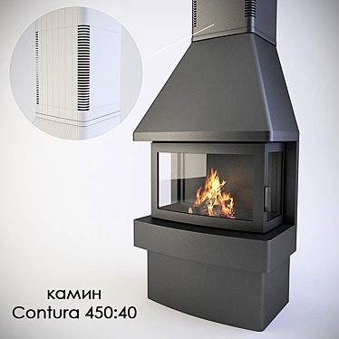 Contura 450:40 - Stylish Fireplace 3D model image 1 