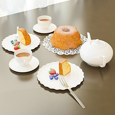 Lightweight Tea & Cake Model 3D model image 1 