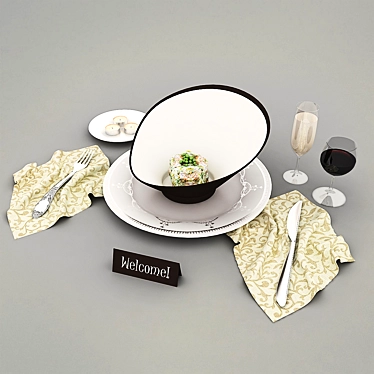 Elegant Table Setting Bundle 3D model image 1 