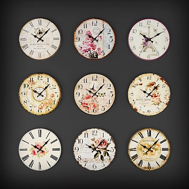 Timeless Treasures: Wall Clock Collection 3D model image 1 