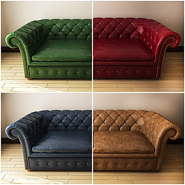 Elegant English Sofa Collection 3D model image 1 