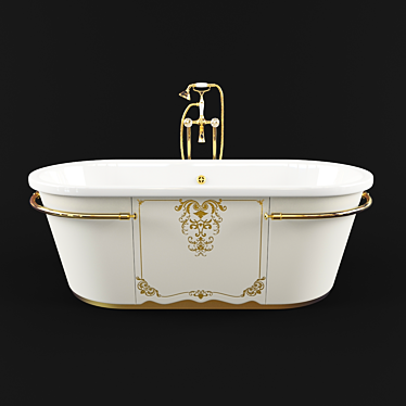 Luxury Diadema Bath with Floor Mixer 3D model image 1 