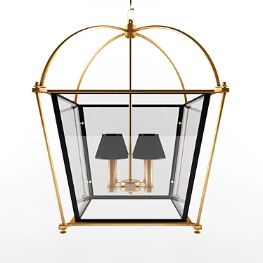 Bronze Lantern with 4 E14 Lamps 3D model image 1 