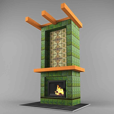 Title: Tiled Fireplace: Elegant and Warm 3D model image 1 