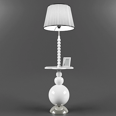 Modern Floor Lamp with Table 3D model image 1 