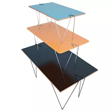 Modular Metal Table Legs 3D model image 1 