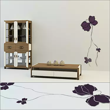 Elegant Furniture Showcase with Decor 3D model image 1 