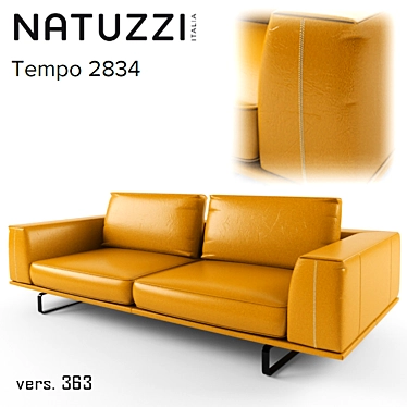 Natuzzi Tempo 2834: Elegant Luxury Sofa 3D model image 1 
