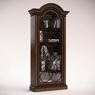 Elegant Arabesque Display Cabinet 3D model image 1 