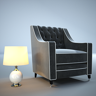 Elegant Renoir Occasional Chair 3D model image 1 