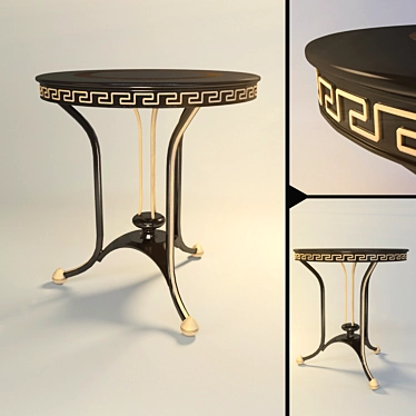 Golden Wood Coffee Table 3D model image 1 