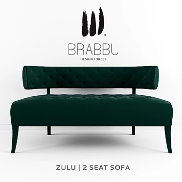 Zulu 2 Seat Sofa: Modern Style and Comfort 3D model image 1 