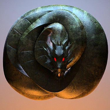 Ancient Dragon Shendu Statue 3D model image 1 