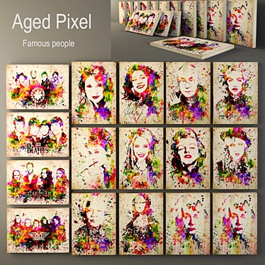 Vibrant Celebrity Portraits by Aged Pixel 3D model image 1 