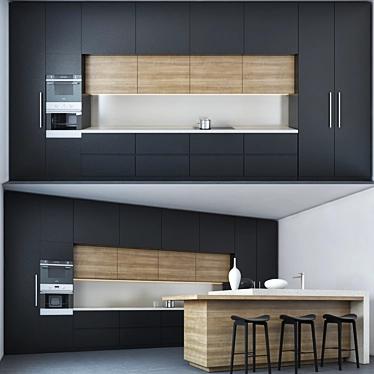 Modern Style Kitchen (Empty) 3D model image 1 
