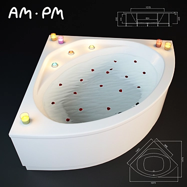 Corner bath AM PM Tender W45A-140C140W-A